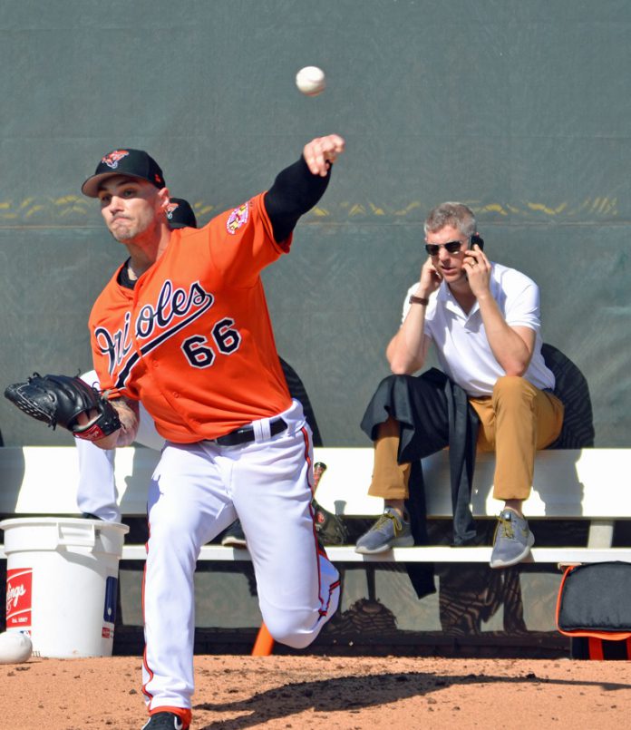 2019 Tanner Scott with Mike Elias Spring Pic: Richard Passwater